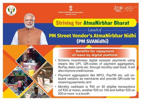 Pm Svanidhi Pradhan Mantri Street Vendors Atmanirbhar Nidhi Scheme