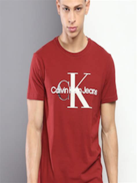 Buy Calvin Klein Jeans Brand Logo Printed Slim Fit T Shirt Tshirts For Men 22046588 Myntra