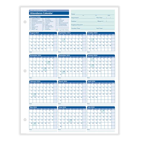 2023 Employee Attendance Template