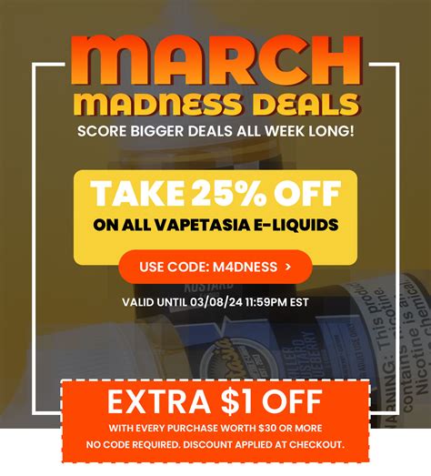 🚨march Madness Deals Ends Soon🚨 Save 25 Off All Vapetasia My Vapor