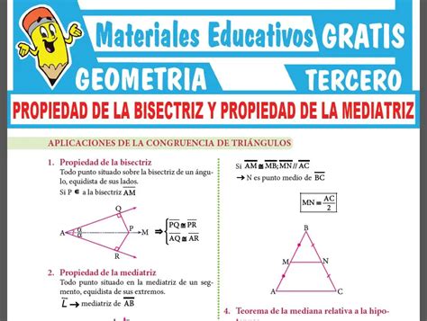 Propiedad De La Bisectriz Y Propiedad De La Mediatriz Para Tercer Grado