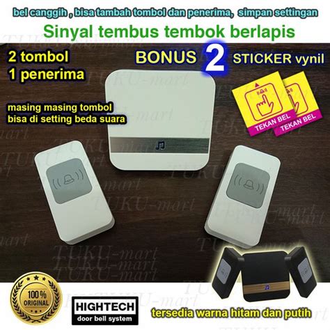 Jual Door Bell Wireless Waterproof Bel Pintu Pagar Rumah Tanpa Kabel