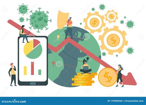 Flat Illustration Vector of the Global Economics Impact of COVID-19 ...