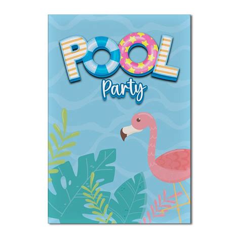 Painel Festa Retangular Pool Party Flamingo Estamparia Net