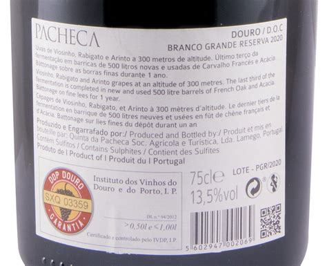 2020 Quinta Da Pacheca Grande Reserva Branco