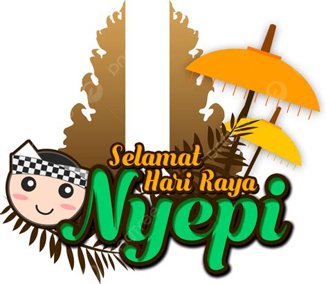 Selamat Hari Raya Nyepi Personas Tipografía Con Paraguas PNG Cultura