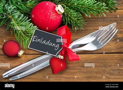 Einladung Invitation Cristmas Dinner Stock Photo Alamy