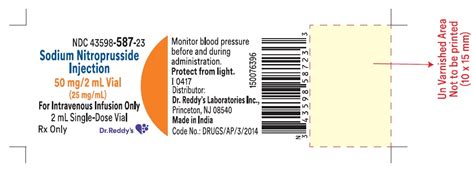 Dailymed Sodium Nitroprusside Injection Solution