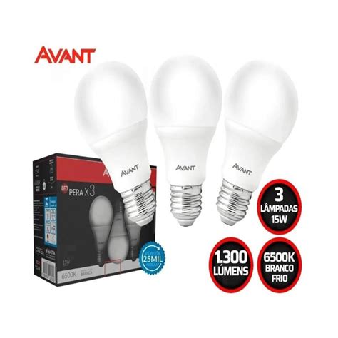 Kit 3 Lampadas Led Pera 6500K Branco Frio 15W Ou 7W Avant Shopee Brasil