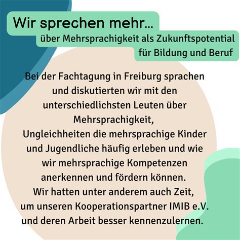 Wir Sprechen Mehr Besuch Des Fachtags Von Imib E V In Freiburg