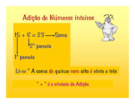 Adicao De Numeros Inteiros - Adição de números inteiros | PDF