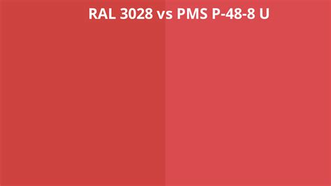 Ral 3028 Vs Pms P 48 8 U Ral Colour Chart Uk