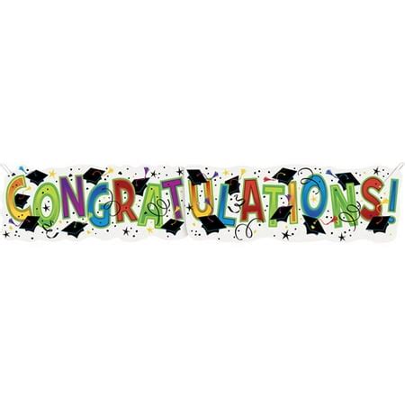 Paper Congratulations Graduation Banner, 4.47 ft, 1ct - Walmart.com