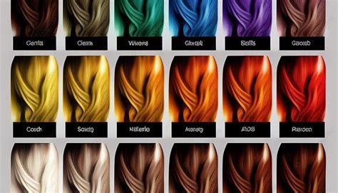 Set Of Different Colored Hairs With Different Names Background List Of