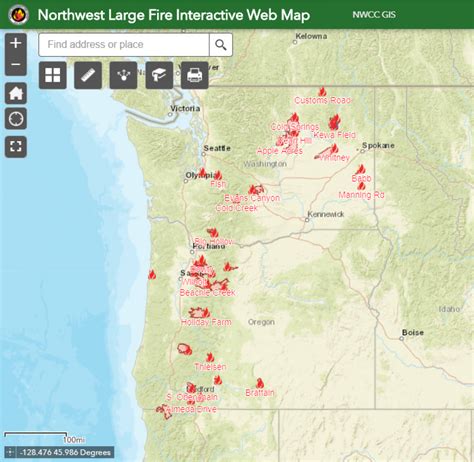 Northwest Large Fire Map - Aurie Shaylyn