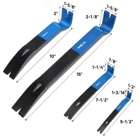 4-Piece Flat Pry Bar Set -Heavy Duty & Mini Nail Puller Crowbar Utility