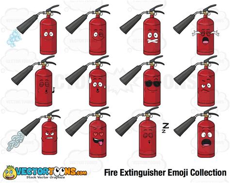 Fire Extinguisher Emoji Collection Clip Art