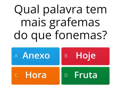 Dos Grafemas E Fonemas Quiz