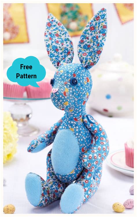 DIY Easter Fabric Bunny Free Sewing Patterns Tutorials Easter