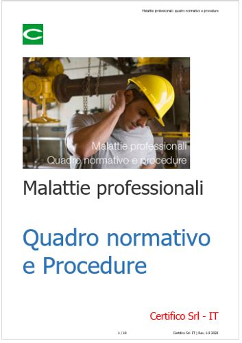 Malattie Professionali Quadro Normativo E Procedure Certifico Srl