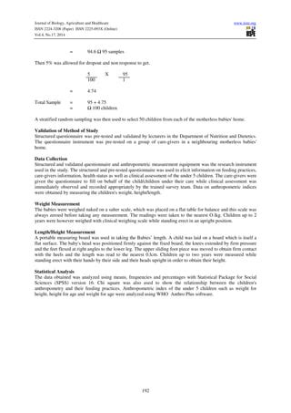 Nutritional Status Care Giving And Feeding Practices Of Infant Pdf