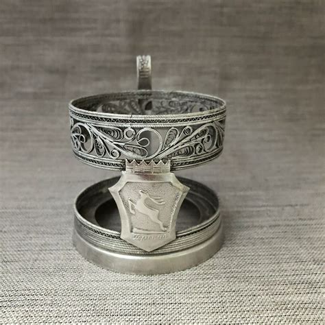 Подстаканник «Горький», КХИ, скань, мельхиор, СССР, 1960-1970-е гг ...
