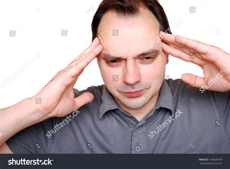 Man With Hands On His Temples Stock Photo 100828540 : Shutterstock