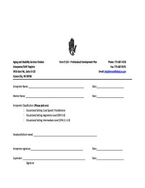 Fillable Online Aging And Disability Services Division Form D