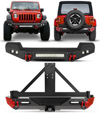 Amazon YZONA Front And Rear Bumper Combo W Spare Tire Carrier