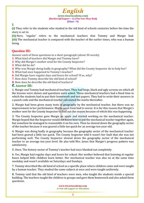 Ncert Solutions For Class 9 English Beehive Chapter 1 In Pdf 2023 24