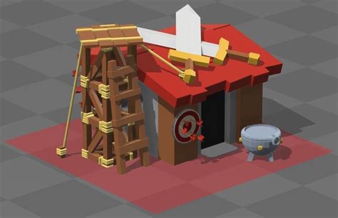 Clash Of Clans Barracks Level 1 12 3d Models 3d Model Obj