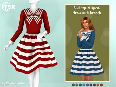 The Sims Resource Dress With Striped Bows