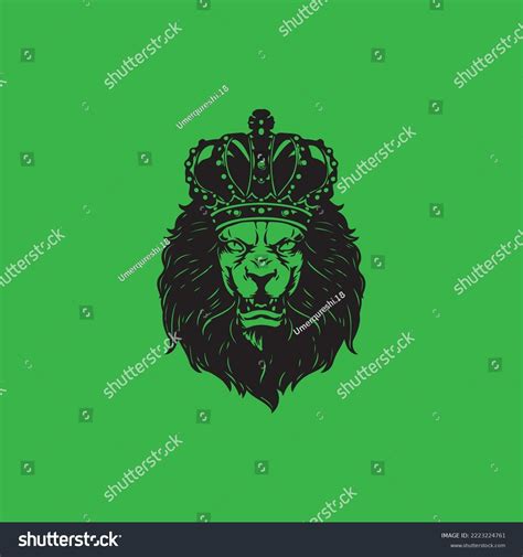 Lion Wearing Crown Vector Illustration Isolated Stock Vector Royalty