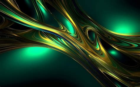 Premium AI Image | Green and gold wallpaper with a green background and ...