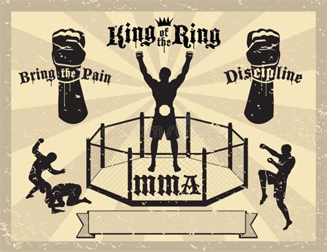 Konster Tilldelar Intyg Krigs Blandad Mma Vektor Illustrationer Illustration Av Inomhus