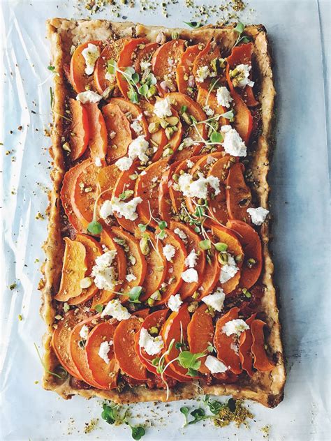 Savory Persimmon Tart With Rosemary And Thyme Gf V Persimmon