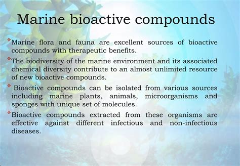 Marine Bioactive Compounds Ppt