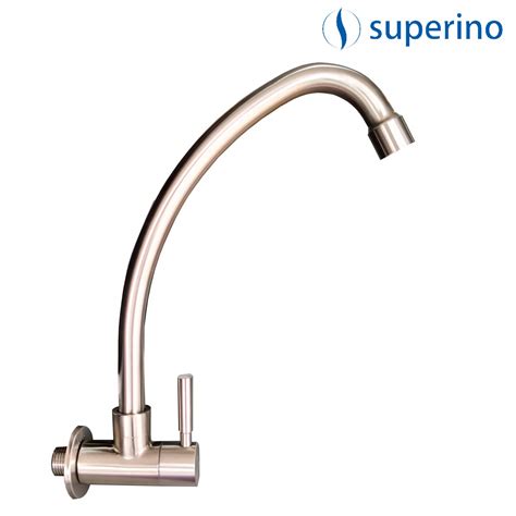 Sam Heng Superino Kitchen Sink Wall Cold Tap Single Lever Stainless Steel Grade 304 Satin Sthsr38271