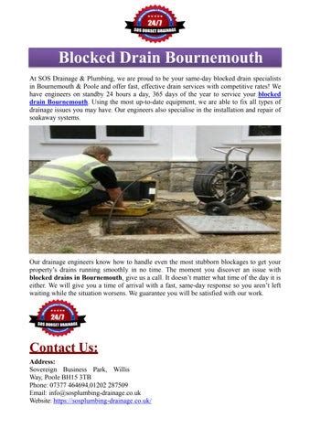 Blocked Drain Bournemouth By SOS Drainage Plumbing Issuu