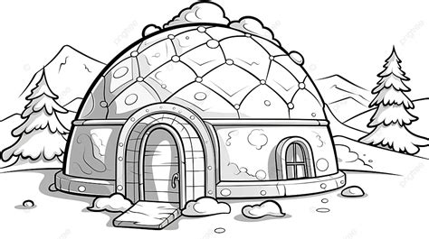 Coloring Page For Igloo Vector Illustration Kindergarten Coloring Pages