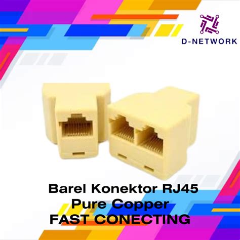 Jual Barel Konektor Rj Sambungan Kabel Lan Standard Quality Double