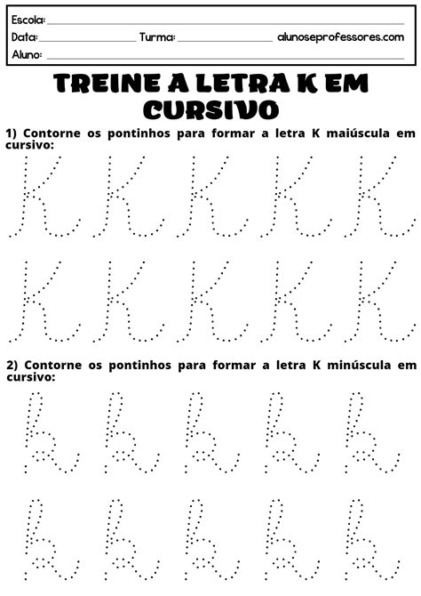 Atividades Com A Letra K Para Imprimir Alunos E Professores