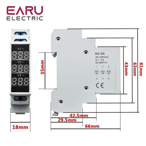 Generic Din Rail Mount Three Phase Ac V Mini Modular Volt Voltage