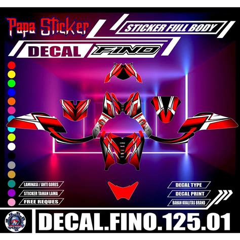 Jual DECAL STICKER FINO 125 VARIASI FULL BODY YAHAMA FINO 125 STICKER