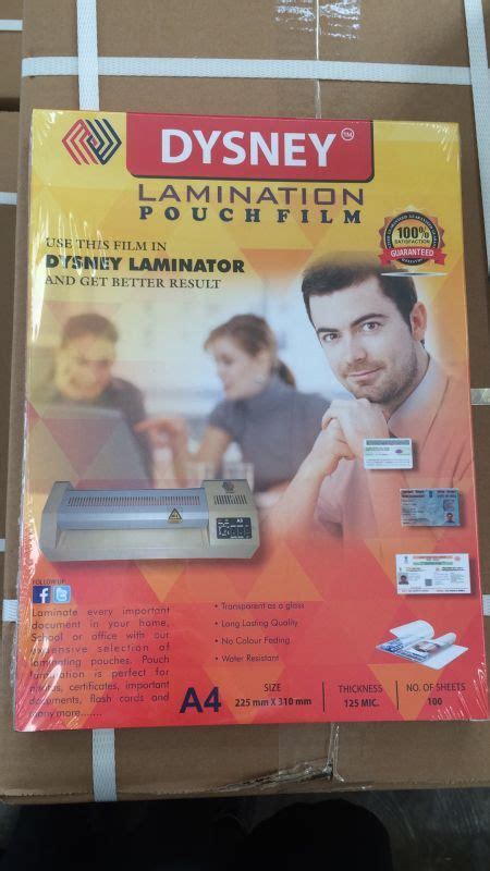 Dysney A Laminating Pouch Film Pack Size Pouch Films At Rs