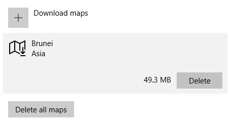 Windows 10: Download Maps for Offline Use