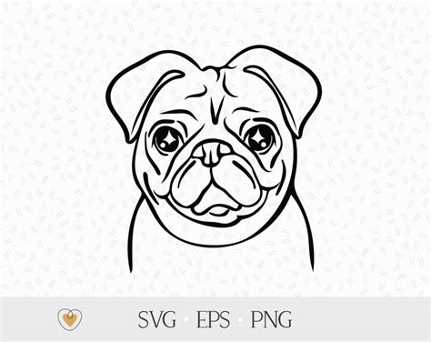 Pug Svg Dog Face Svg Pug Png Svg Files For Cricut Etsy