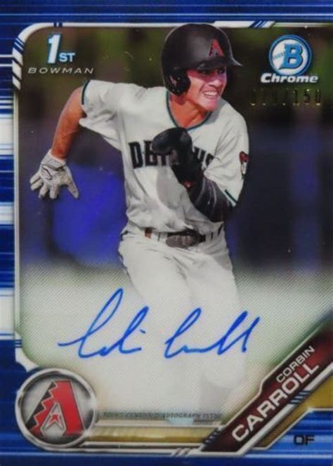 Corbin Carroll Bowman Draft Chrome Dp Auto Blue Refractor Cda