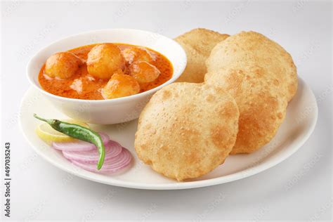 Indian Food Puri Bhaji North India Puri Is A Deep Fried Bread Made