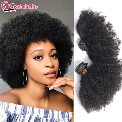 Wig Caps Gabrielle Mongolian Afro Kinky Curly Hair Bundles 820 Inch 100 Human Hair Bundles 4b 4c